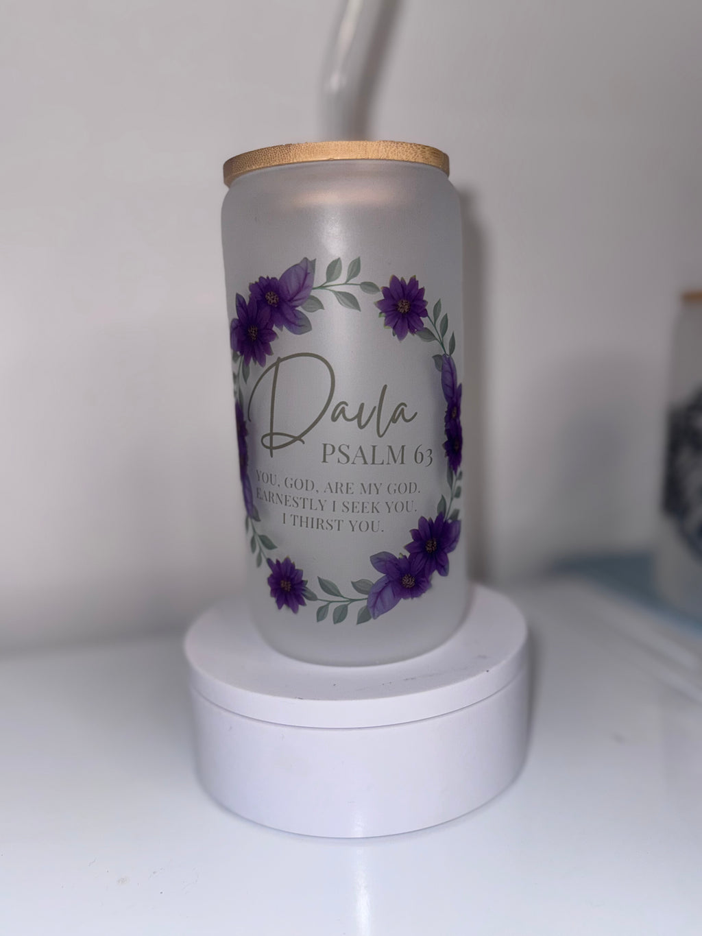 Personalized Glass Tumbler personalized custom gift by CUSTOM CUTZ BY CHRISTINE LLC. handmade in the USA