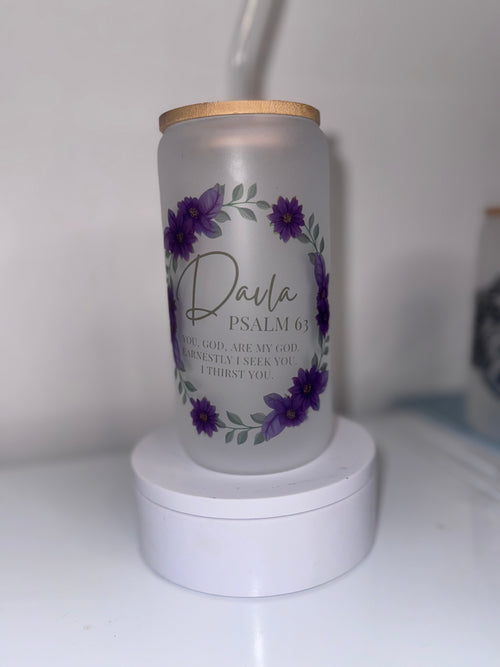 Personalized Glass Tumbler personalized custom gift by CUSTOM CUTZ BY CHRISTINE LLC. handmade in the USA