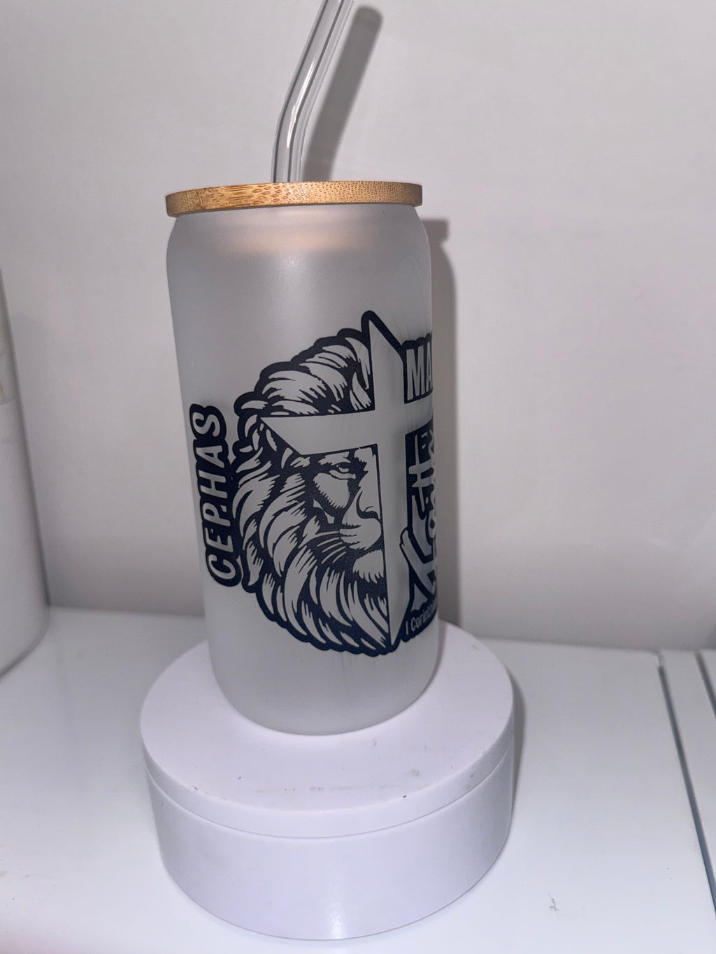 Personalized Glass Tumbler personalized custom gift by CUSTOM CUTZ BY CHRISTINE LLC. handmade in the USA