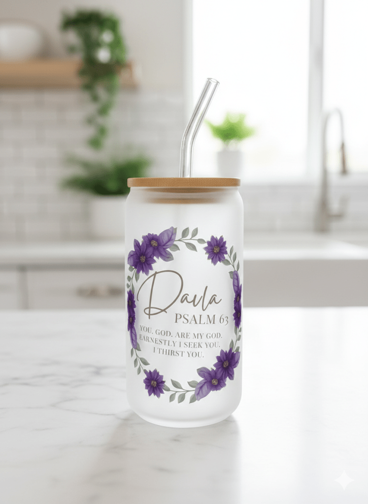 Personalized Glass Tumbler personalized custom gift by CUSTOM CUTZ BY CHRISTINE LLC. handmade in the USA