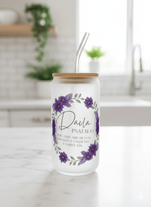 Personalized Glass Tumbler personalized custom gift by CUSTOM CUTZ BY CHRISTINE LLC. handmade in the USA