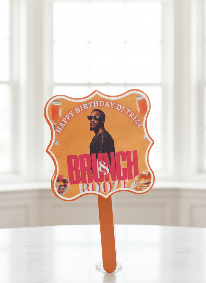 Custom Hand Fan personalized custom gift by CUSTOM CUTZ BY CHRISTINE LLC. handmade in the USA